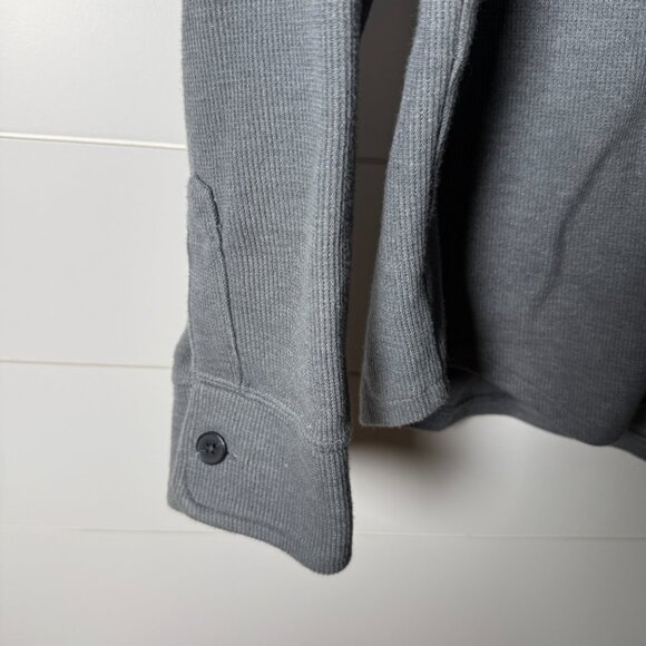 J. Crew Authentic Fleece Button Down, 2 Front Breast Pockets, Gray Sz. Small - Picture 4 of 7